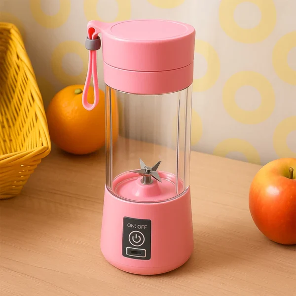 Portable USB Electric Juicer Blender – 6-Blade Protein Shaker & Smoothie Mixer Cup 380ml | Rechargeable Mini Juicer