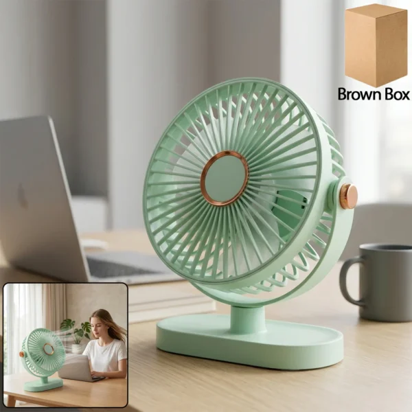 Portable USB Rechargeable Table Fan with Adjustable Angle | Mini Desk Cooling Fan for Home, Office & Bedroom